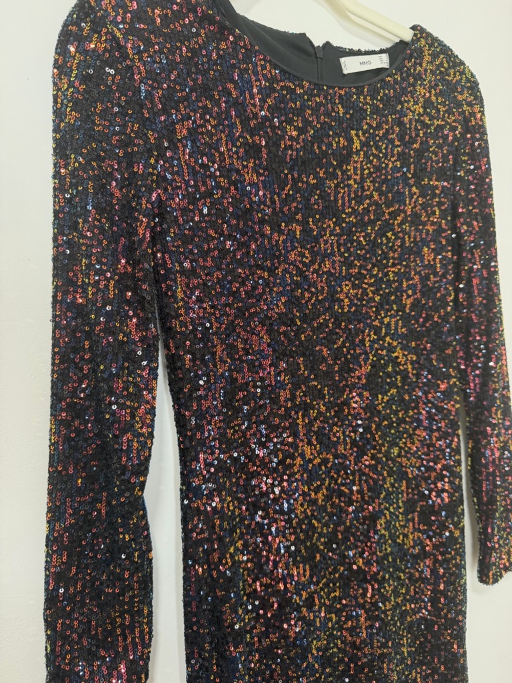 MANGO multicolored sequin long sleeve mini dress - Picture 3 of 5